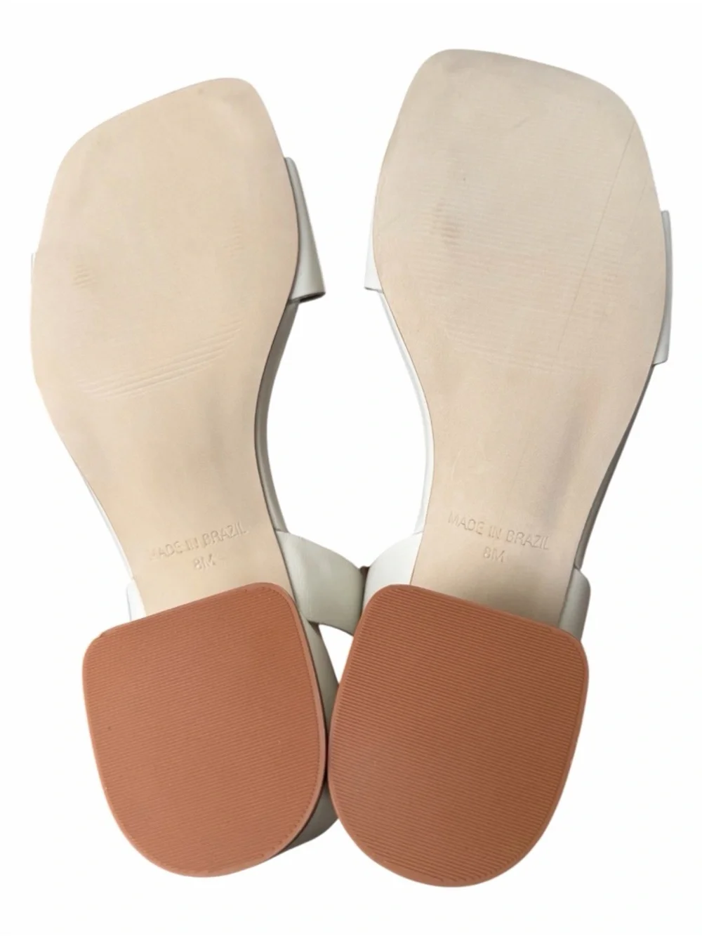 Steve Madden White‎ Block Heel Sandals with Gold Buckles - Ankle Strap